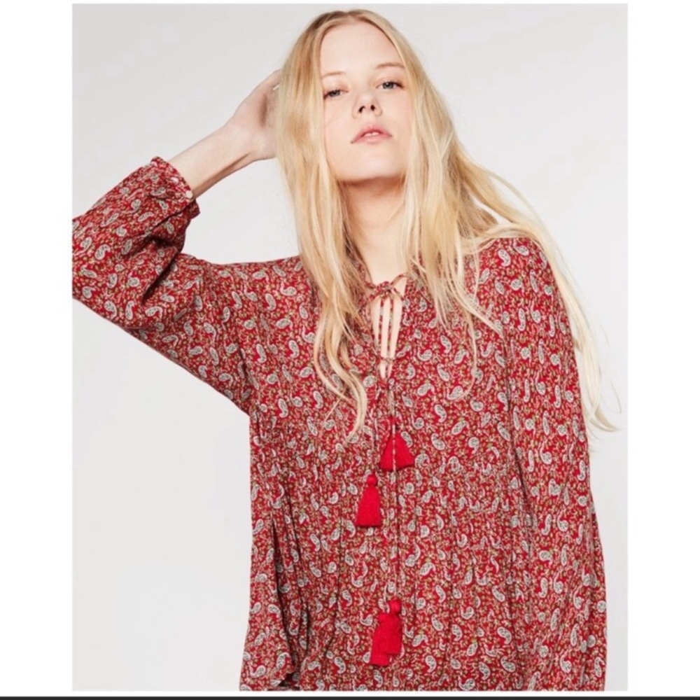 Flowy Flower Print Long Sleeve Top